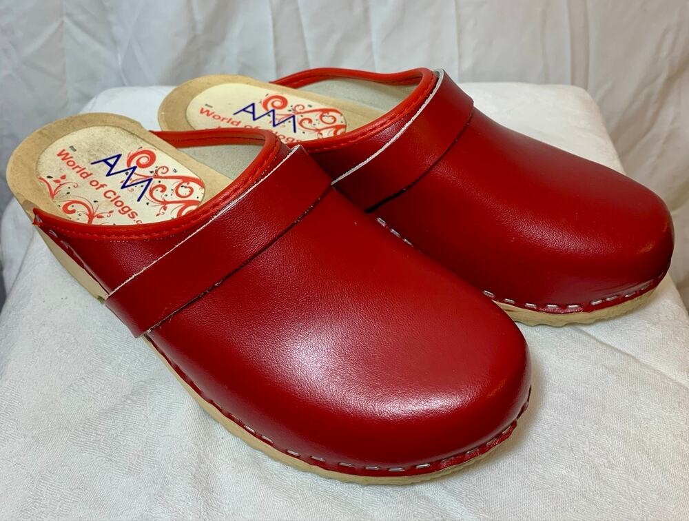 AM Bright Red Clogs